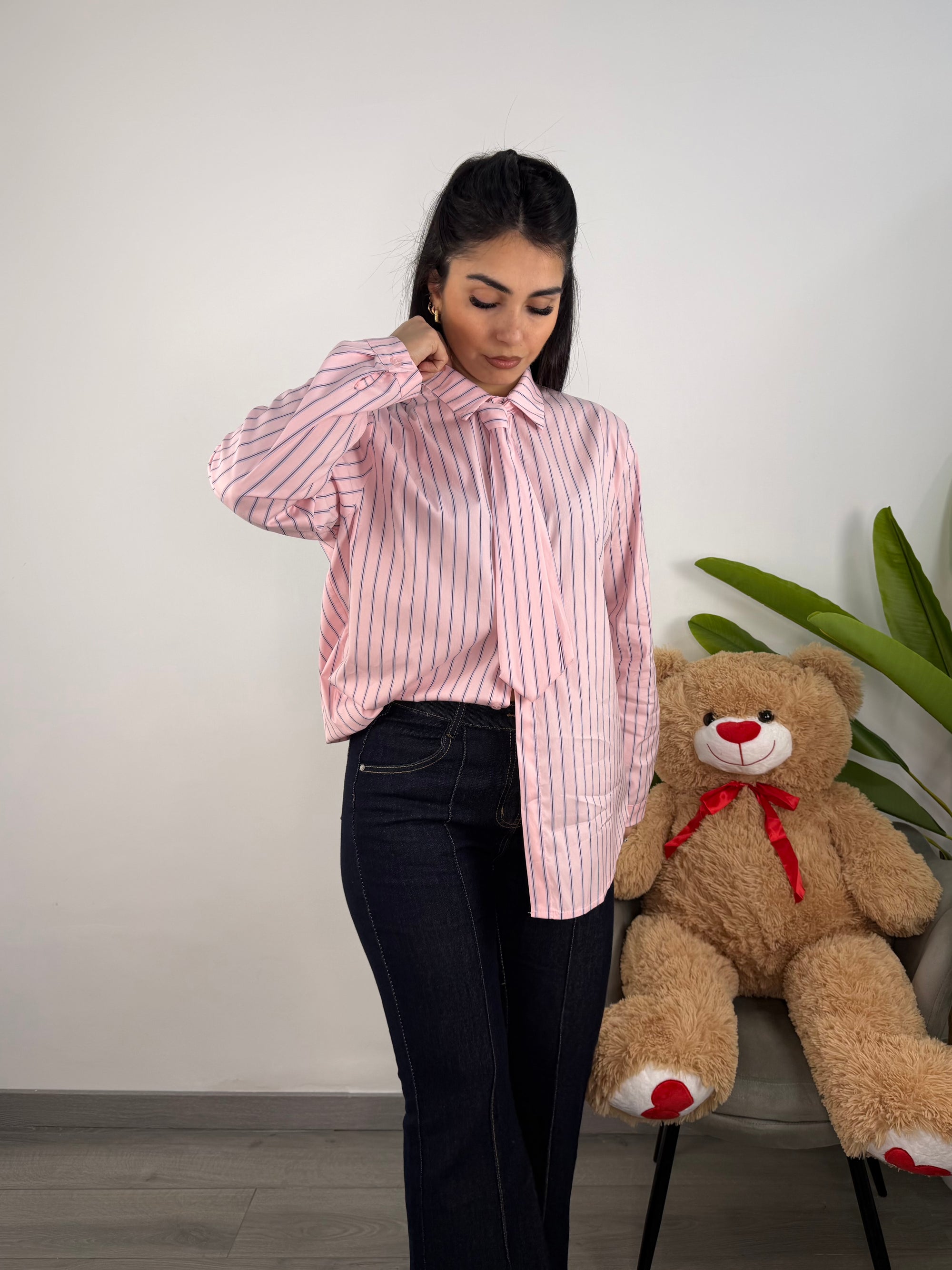 Camicia Maxi Con Cravatta
